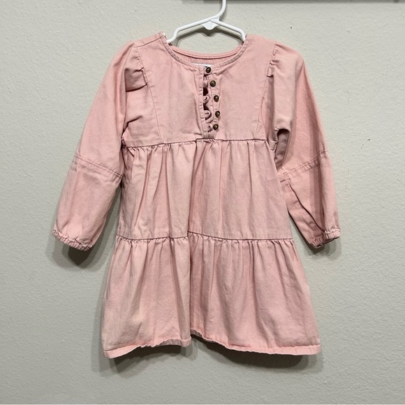 Long-Sleeve Tiered Button-Front Dress for Toddler Girls Size 3t - Picture 4 of 9